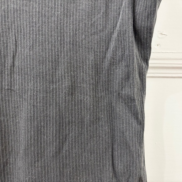 James Perse Longline Ribbed Sleeveless Gray Ribbed Tank Top - Sz 1 - Picture 9 of 12